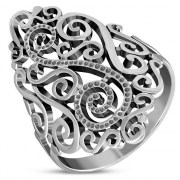 Victorian Style Large Silver Ring, rp653